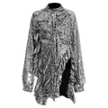 Ruffle Edge Long Sleeve Dress