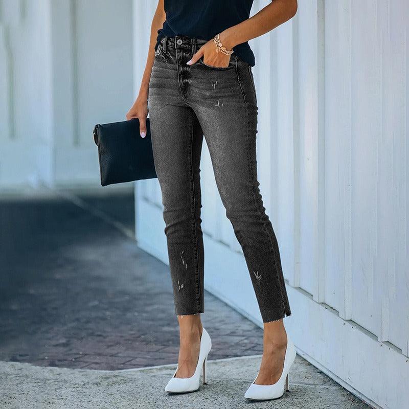 High Waist Stretch Streetwear Vintage Jeans - runwayfashionista.com