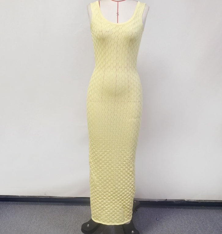 Openwork Sleeveless Maxi Dress