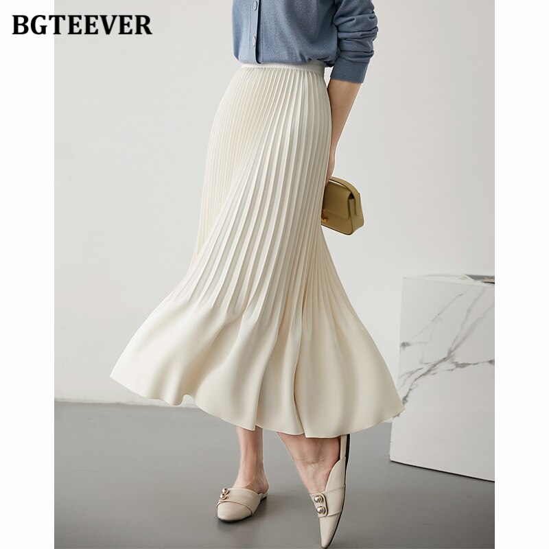 Stylish High Waist Female Pleated Skirts - runwayfashionista.com