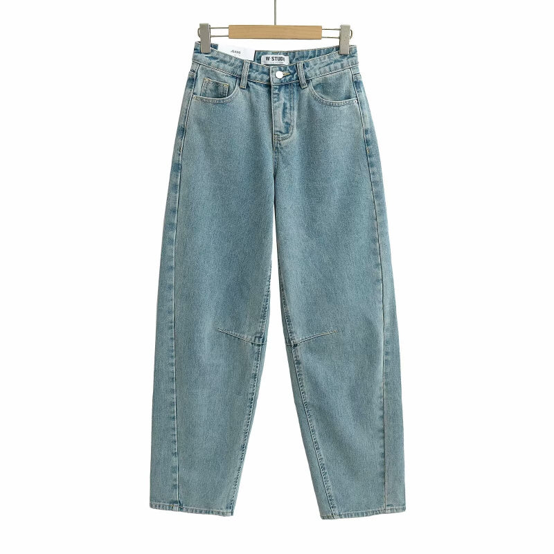 Step out boldly in these vintage high-waist wide-leg jeans that blend classic style with confident flair.