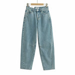 Step out boldly in these vintage high-waist wide-leg jeans that blend classic style with confident flair.