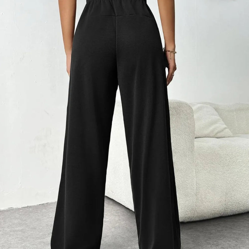 Drawstring Wide Leg Pants with Pockets -runwayfashionista.com