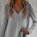 V-Neck Long Sleeve T-Shirt - runwayfashionista.com