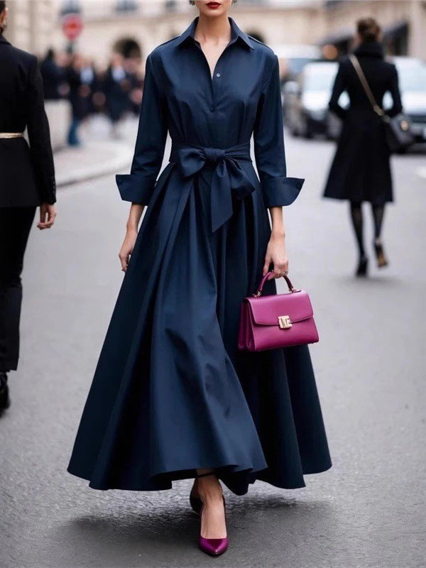 Lace Up POLO collar Dress Jacket