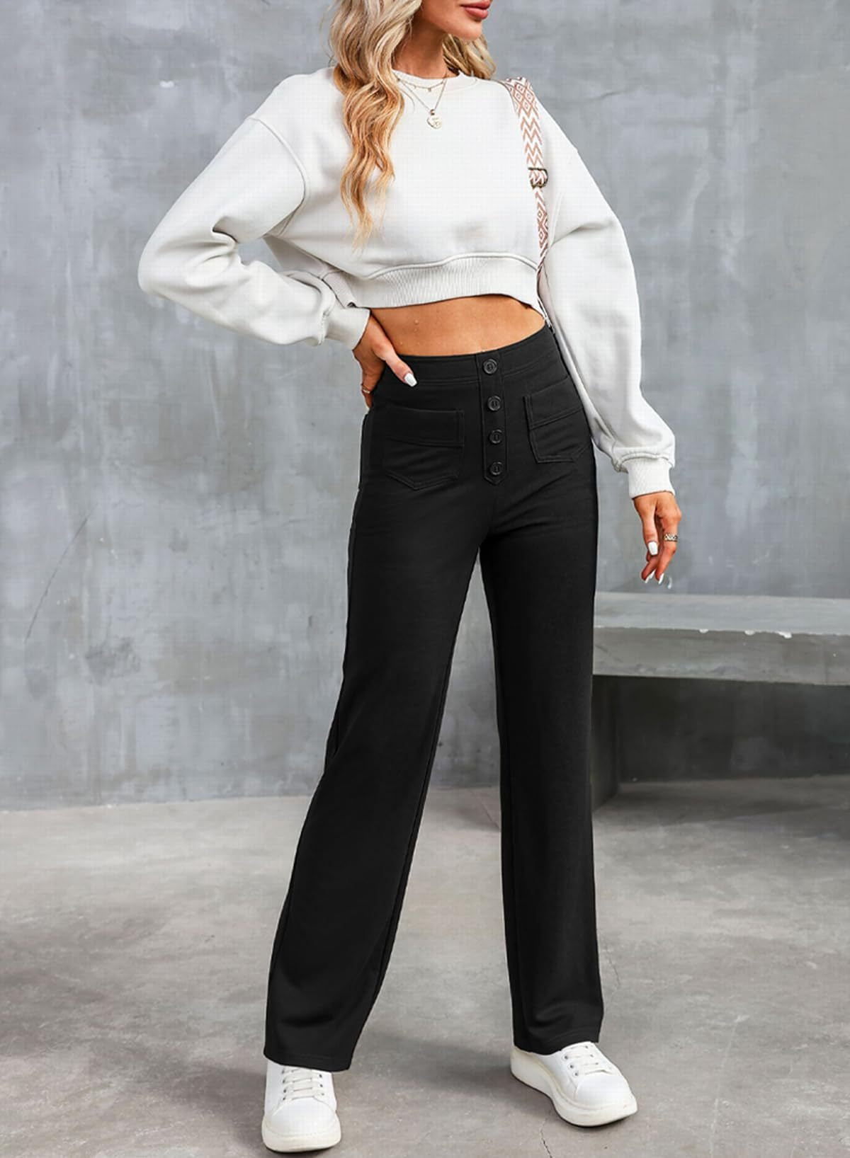 Casual straight leg pants - runwayfashionista.com