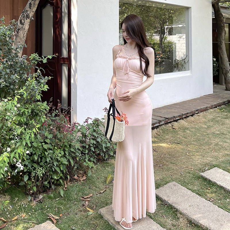 Pink Mesh Midi: Bold & Sleek