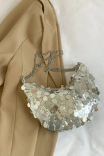 Sequin Chain Crossbody Bag - Adjustable & Stylish - rnwayfashionistacom