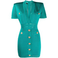 Knitted Short Sleeved V-neck Dress