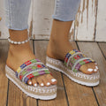 Open Toe Platform Sandals, flat heel