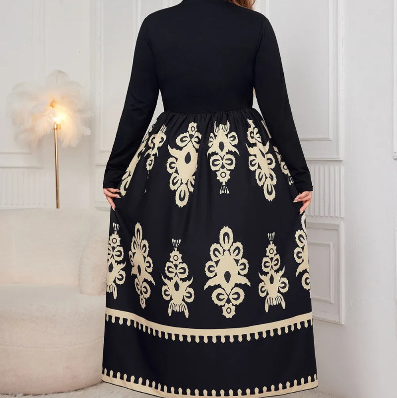 Fearless Style: Printed Mock Neck Midi Dress