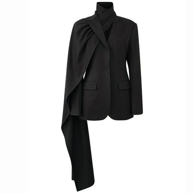 Scarf collar suit