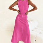 Contrast Stitching Maxi Tank Dress
