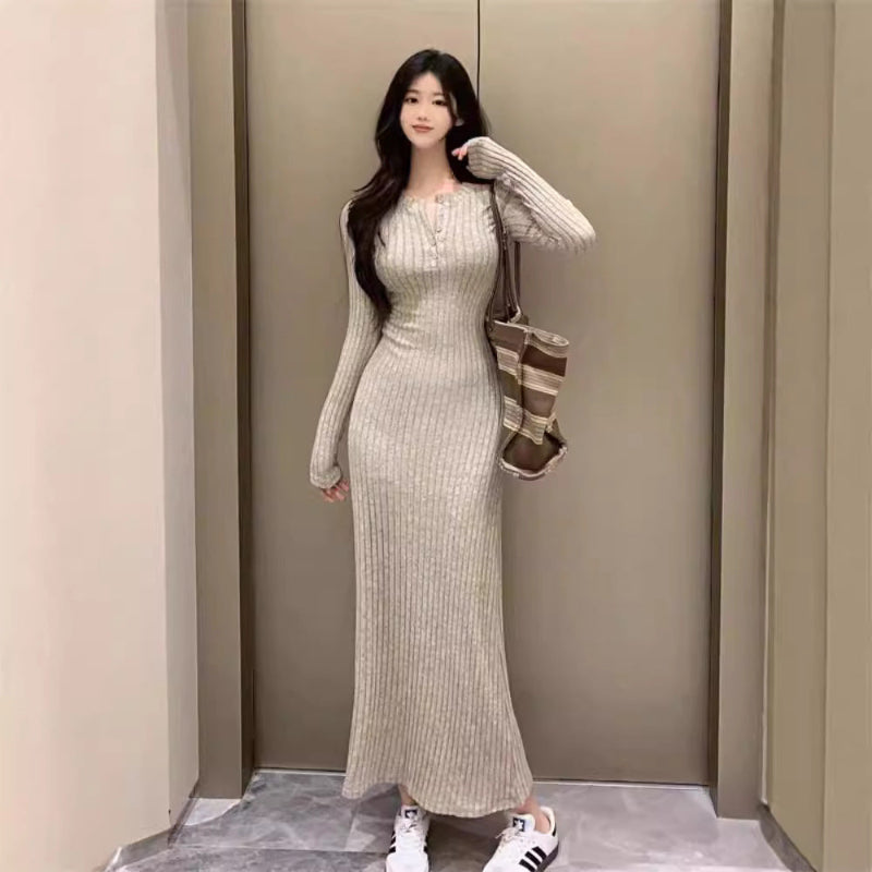 Vintage Long Sleeve Knit Dress