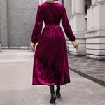 Luxe Velvet: Wine Red Lace Dress