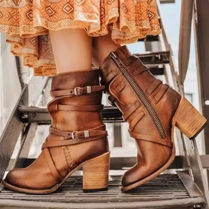 New Spanish medium heeled long boots - runwayfashionista.com