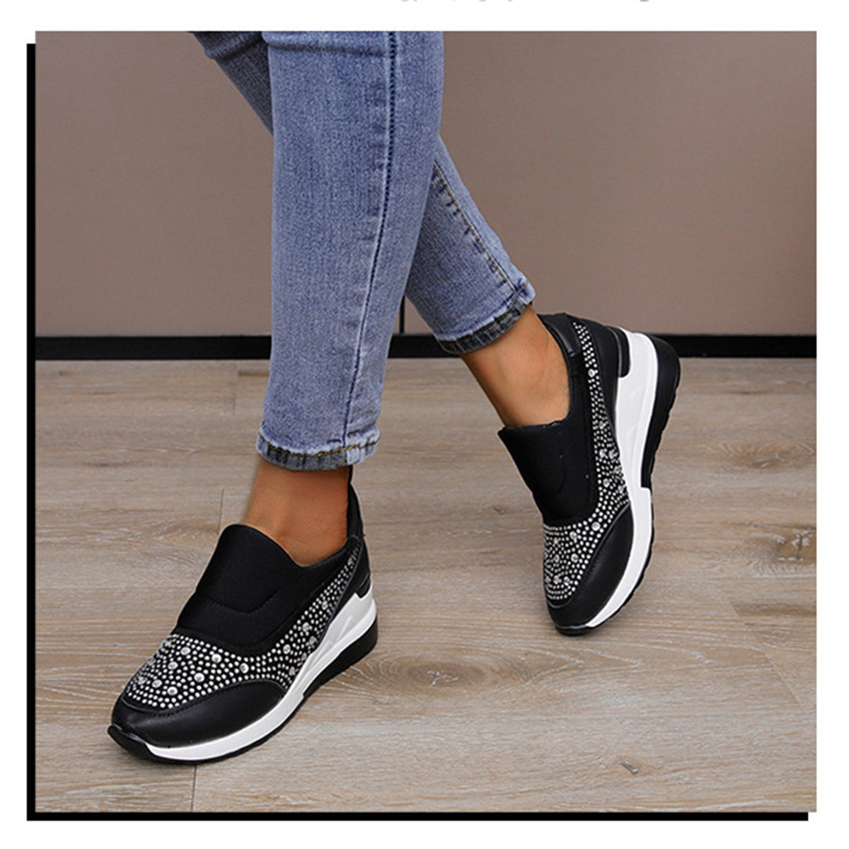 Large slope heel casual sports shoes - runwayfashionista.com