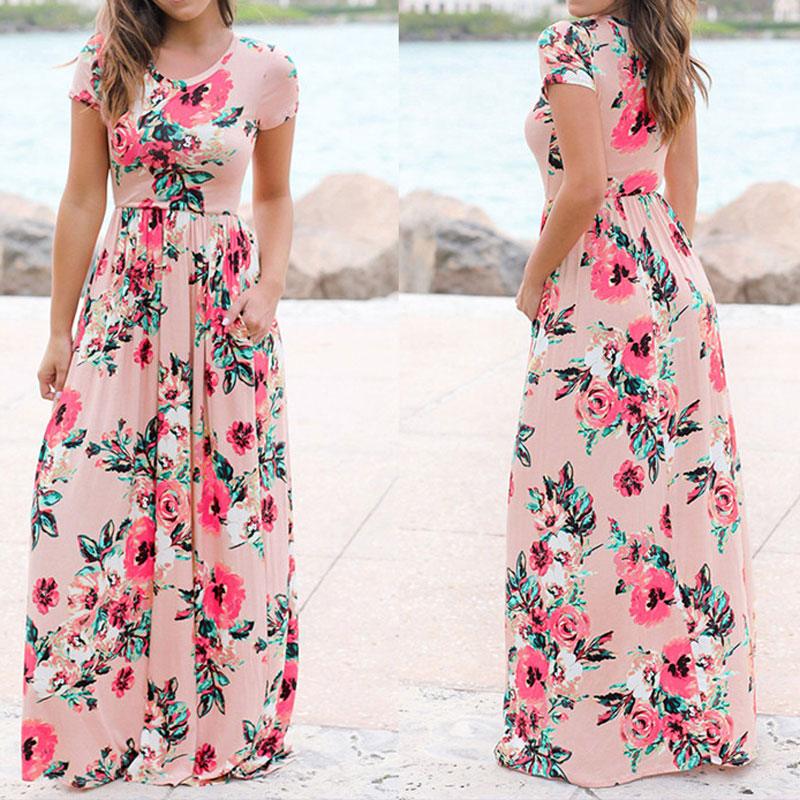 Floral Print Boho Evening Maxi Dress - runwayfashionista.com