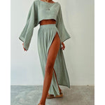 Effortless Elegance: The Linen-Blend Two-Piece Set Reveal - light green