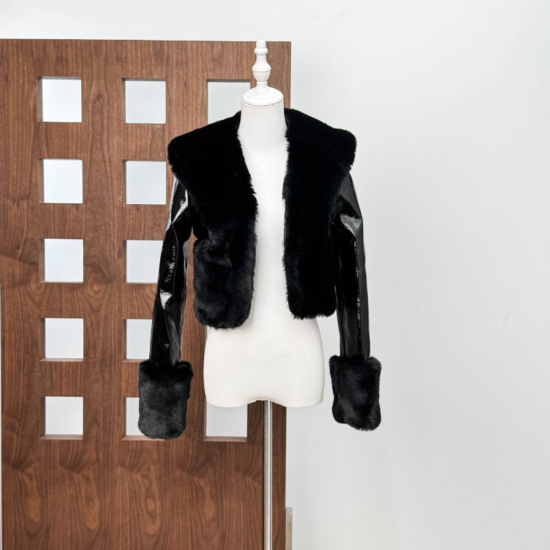 Luxe Fur Suede Leather Jacket: Statement Piece