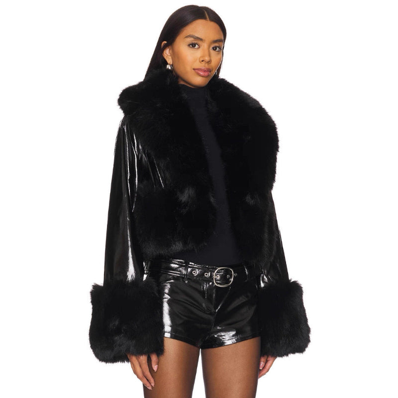 Luxe Fur Suede Leather Jacket: Statement Piece