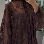 Lace Tie Double Layer Swing Maxi Dress