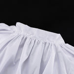 Puff-sleeved Backless Stand-collar Blouse