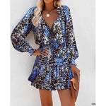 Floral Print Long Sleeve Mini Dress