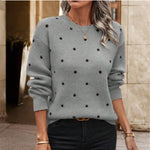 Polka Dot Print Pullover Sweater