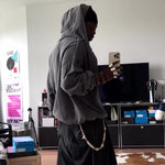 Casual Hooded Loose Sweatshirt - grey