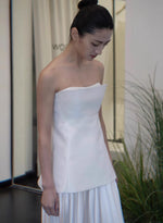 Graceful Tube Top White Engagement Gown