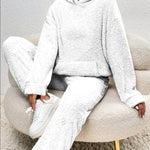 Casual Hooded Top And Elastic Band Pants Set