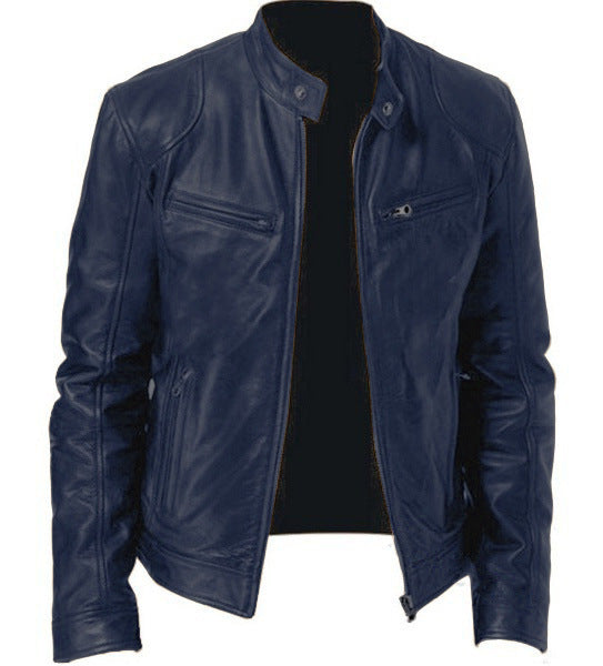 Men's Zip-up PU Leather Jacket