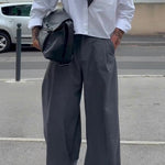 Casual High Waist Wide Leg Pants