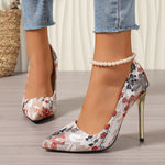 Bold Ethnic Flower Stilettos