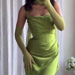 Elegant Pleated Suspender Maxi Dress