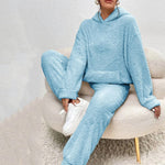 Casual Hooded Top And Elastic Band Pants Set