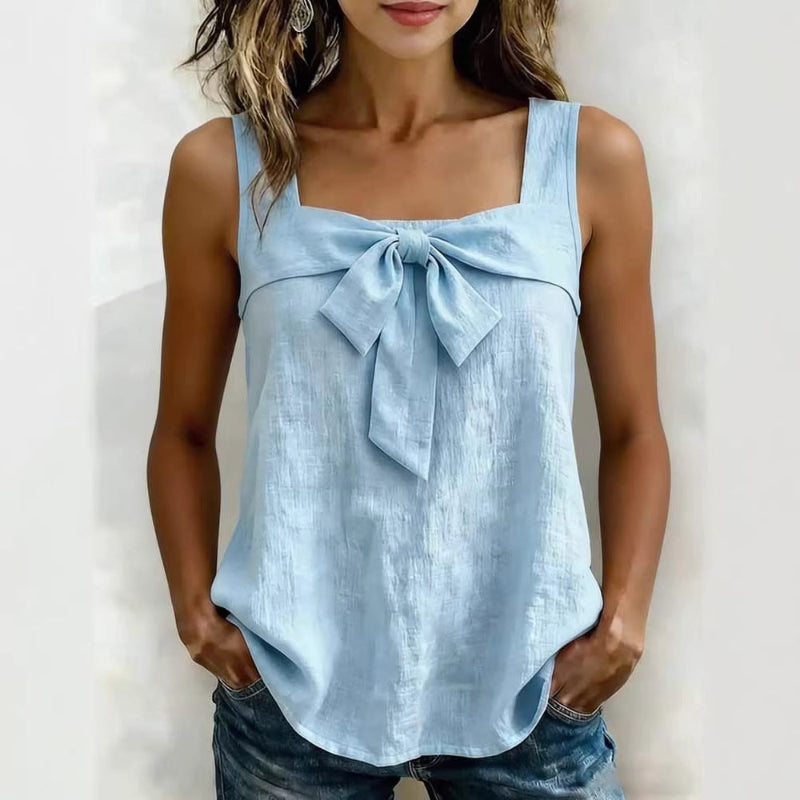 Square-Neck Tank Top - light blue