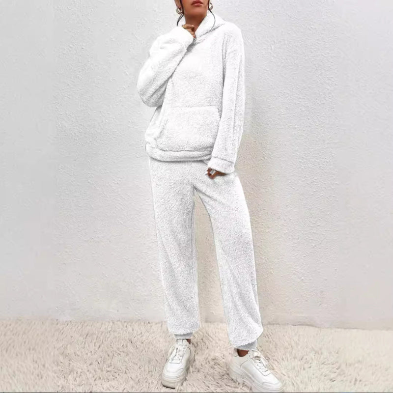 Casual Hooded Top And Elastic Band Pants Set