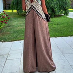 Ethnic Print Paneled Sleeveless Wide-Leg Jumpsuit