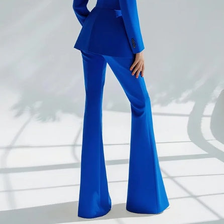 Sapphire Blue Suede Vintage 2-Piece Suit