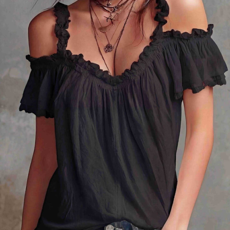 Off-Shoulder Blouse - black