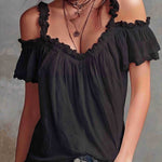 Off-Shoulder Blouse - black