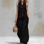 Sleeveless Vest And Matching Pants Set - back