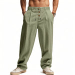 Breathable Cotton Linen Loose Pants - grey