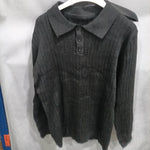 Men's Ribbed Long Sleeve Knit Polo Shirt - 