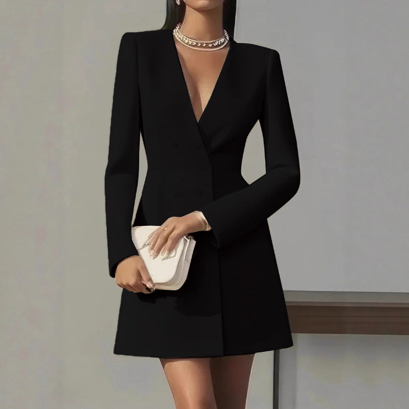 Chic V-neck Suit-style Mini Dress