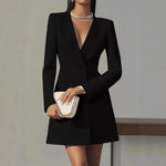 Chic V-neck Suit-style Mini Dress