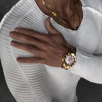 White Knit Slim-Fit Long-Sleeve Top