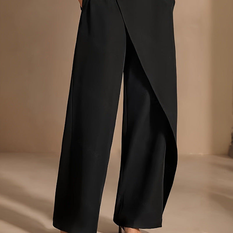 Chic Asymmetrical Suit-Style Pants